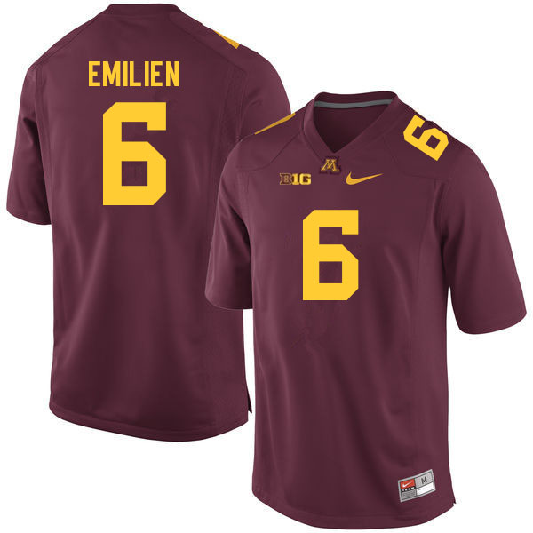 Men #6 Douglas Emilien Minnesota Golden Gophers College Football Jerseys Sale-Maroon - Click Image to Close